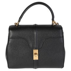 Tasche 16 von Celine aus schwarzem genarbtem Kalbsleder