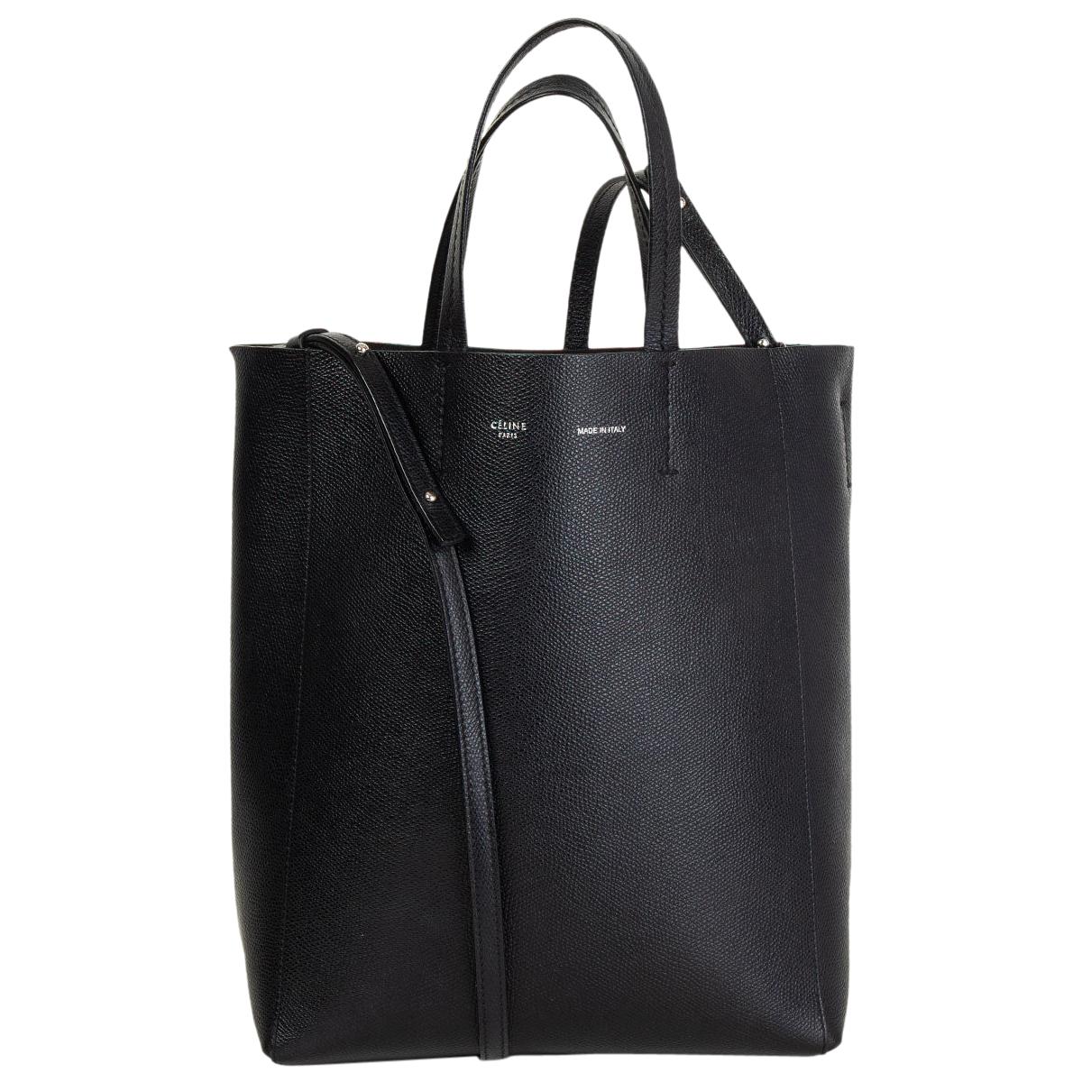 CELINE black Grained Calfskin leather CABAS SMALL TOTE Bag at 1stDibs |  celine tote bag black, celine black tote bag, celine tote bags