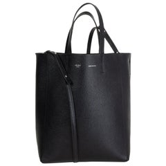 CELINE black Grained Calfskin leather CABAS SMALL TOTE Bag