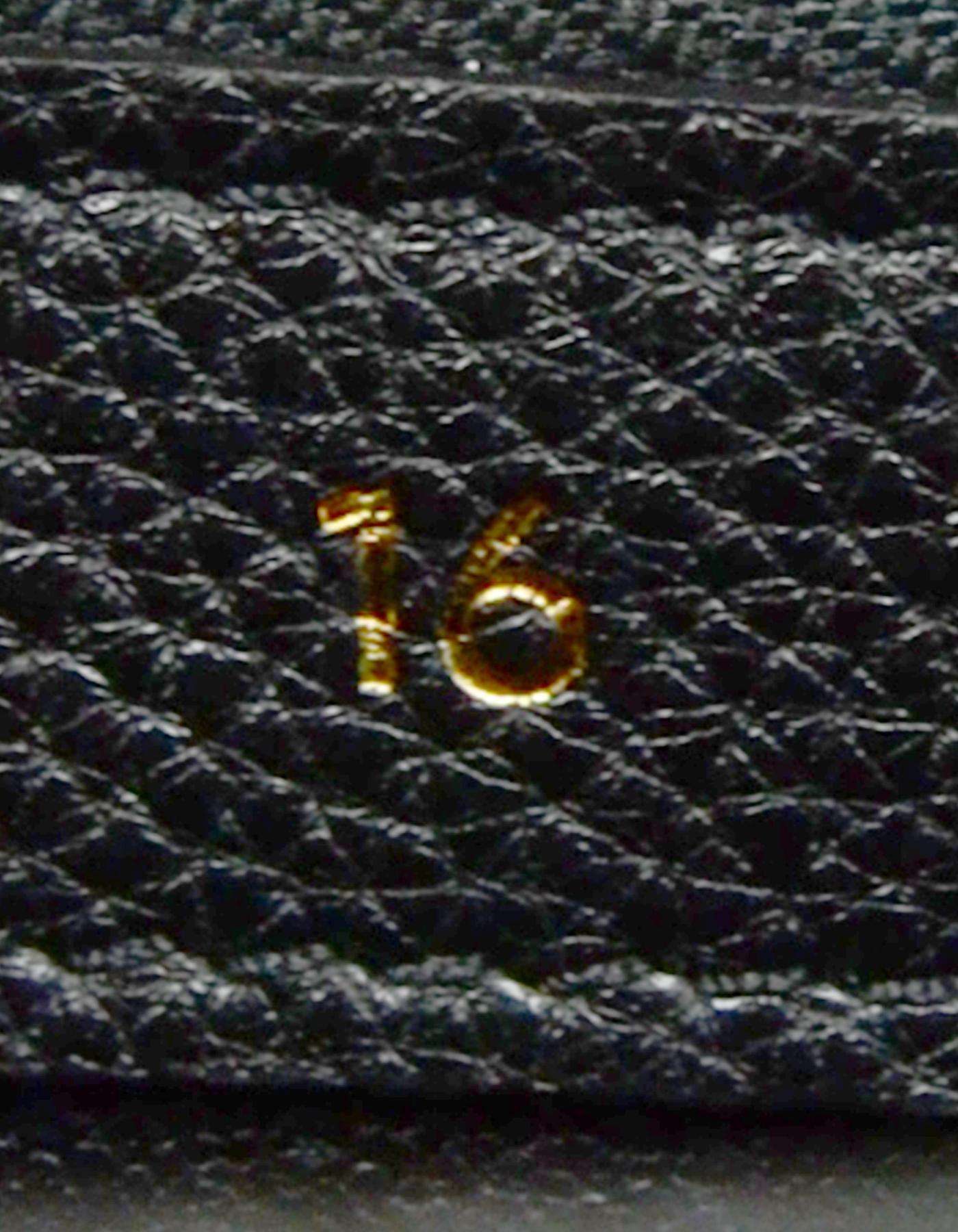 Celine Black Grained Calfskin Leather Medium 16 Top Handle Bag  2