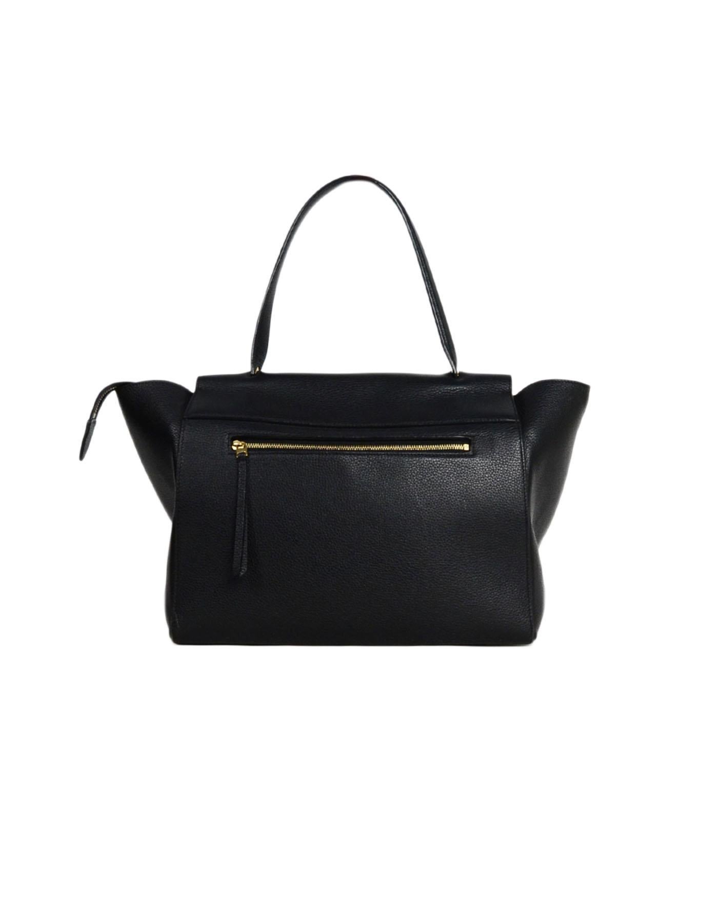 Celine Black Grained Calfskin Leather Small Belt Bag In Good Condition In New York, NY