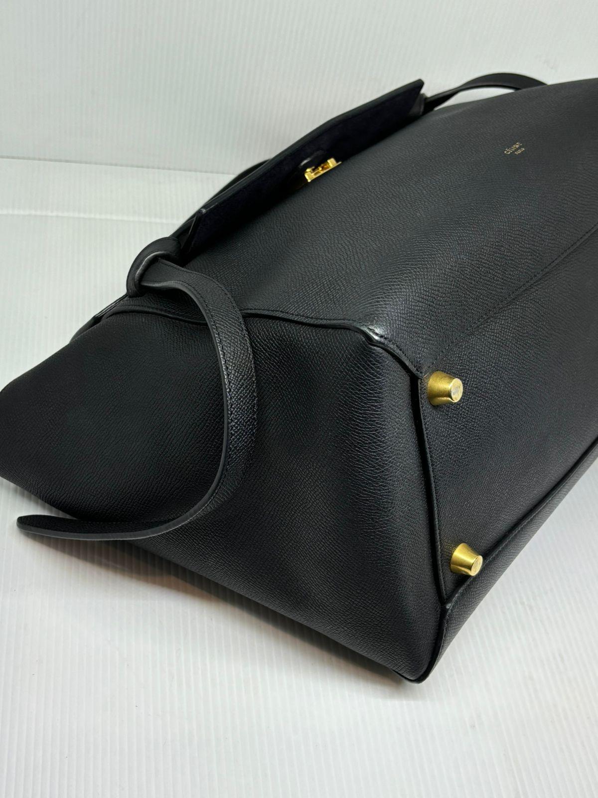 Celine Black Grained Leather Small Belt Bag 7