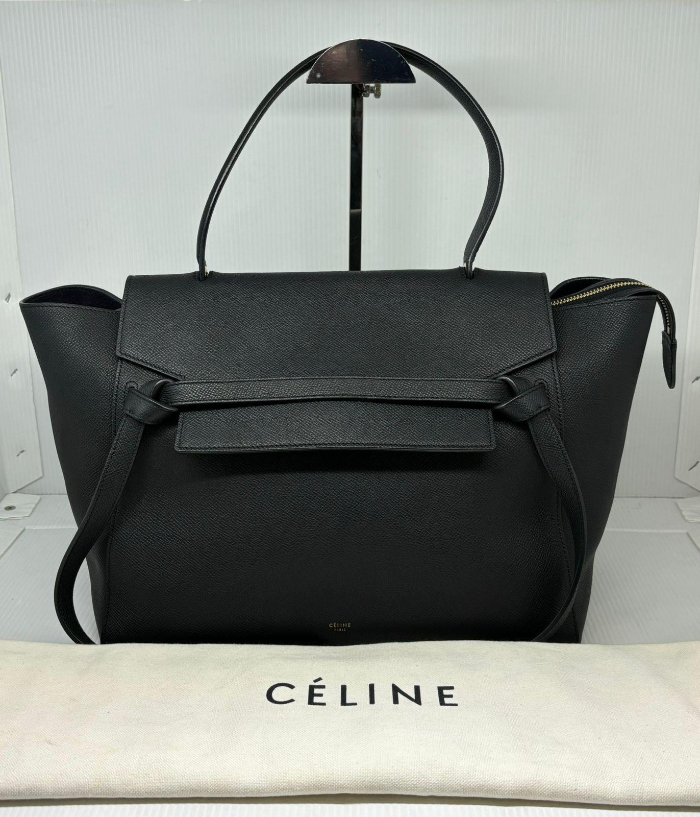 Celine Black Grained Leather Small Belt Bag 9