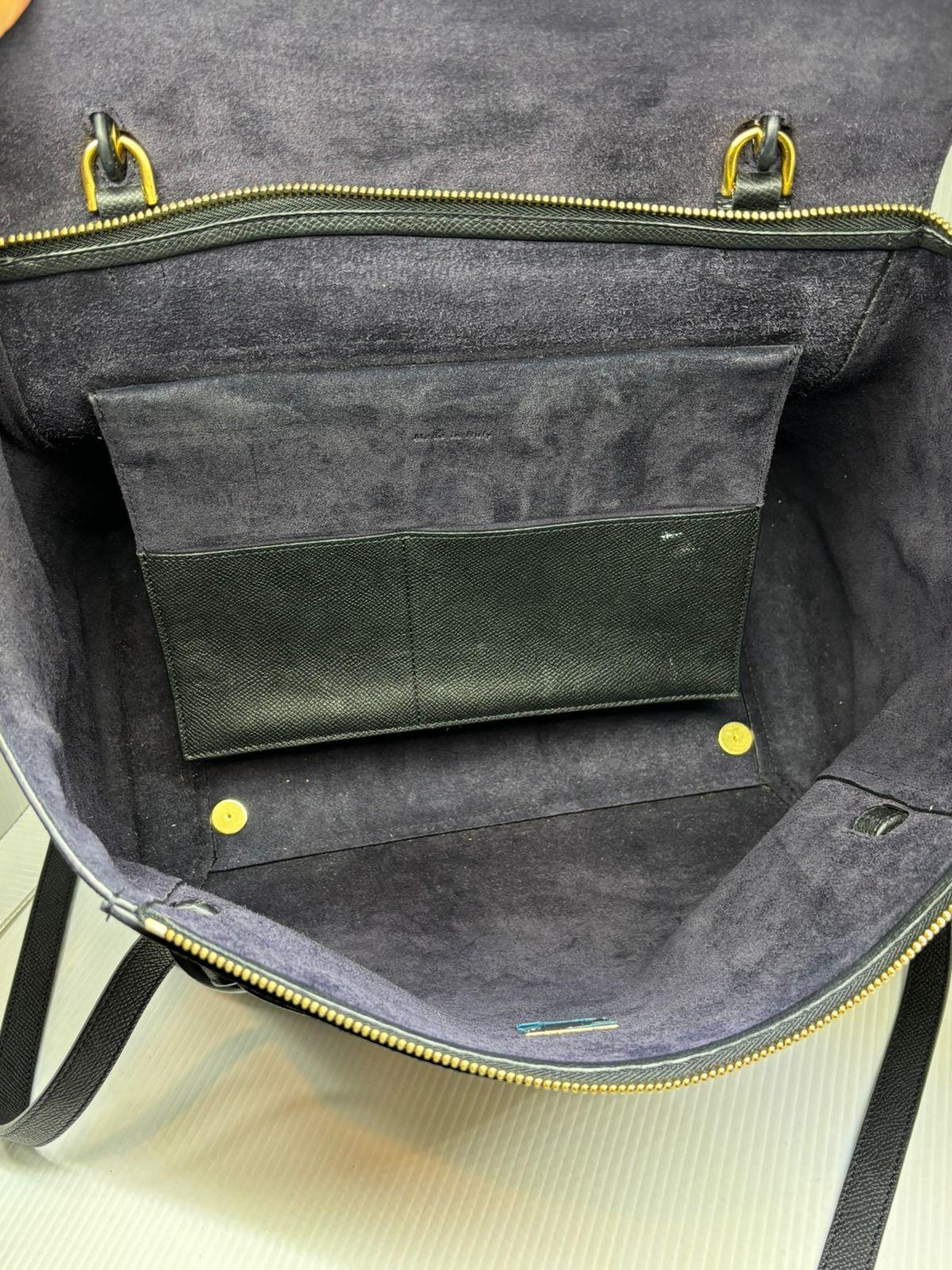 Women's or Men's Celine Black Grained Leather Small Belt Bag