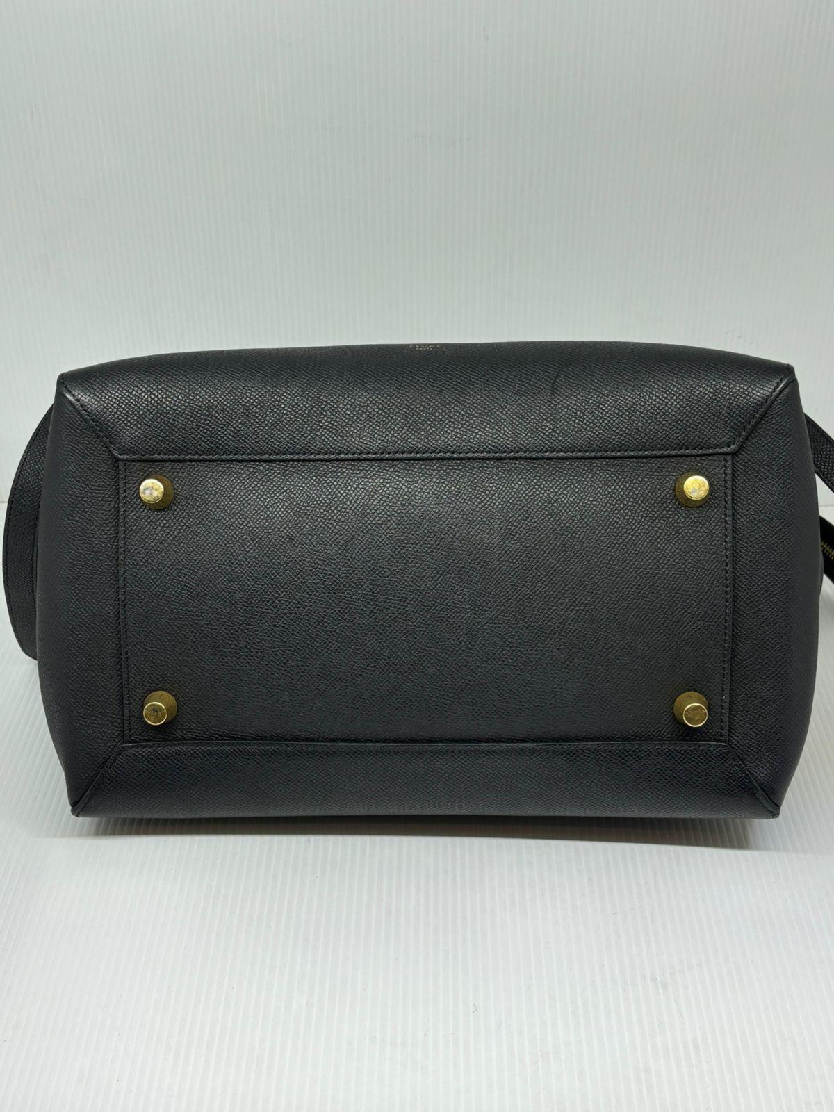 Celine Black Grained Leather Small Belt Bag 4