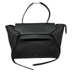 Celine Black Grained Leather Small Belt Bag