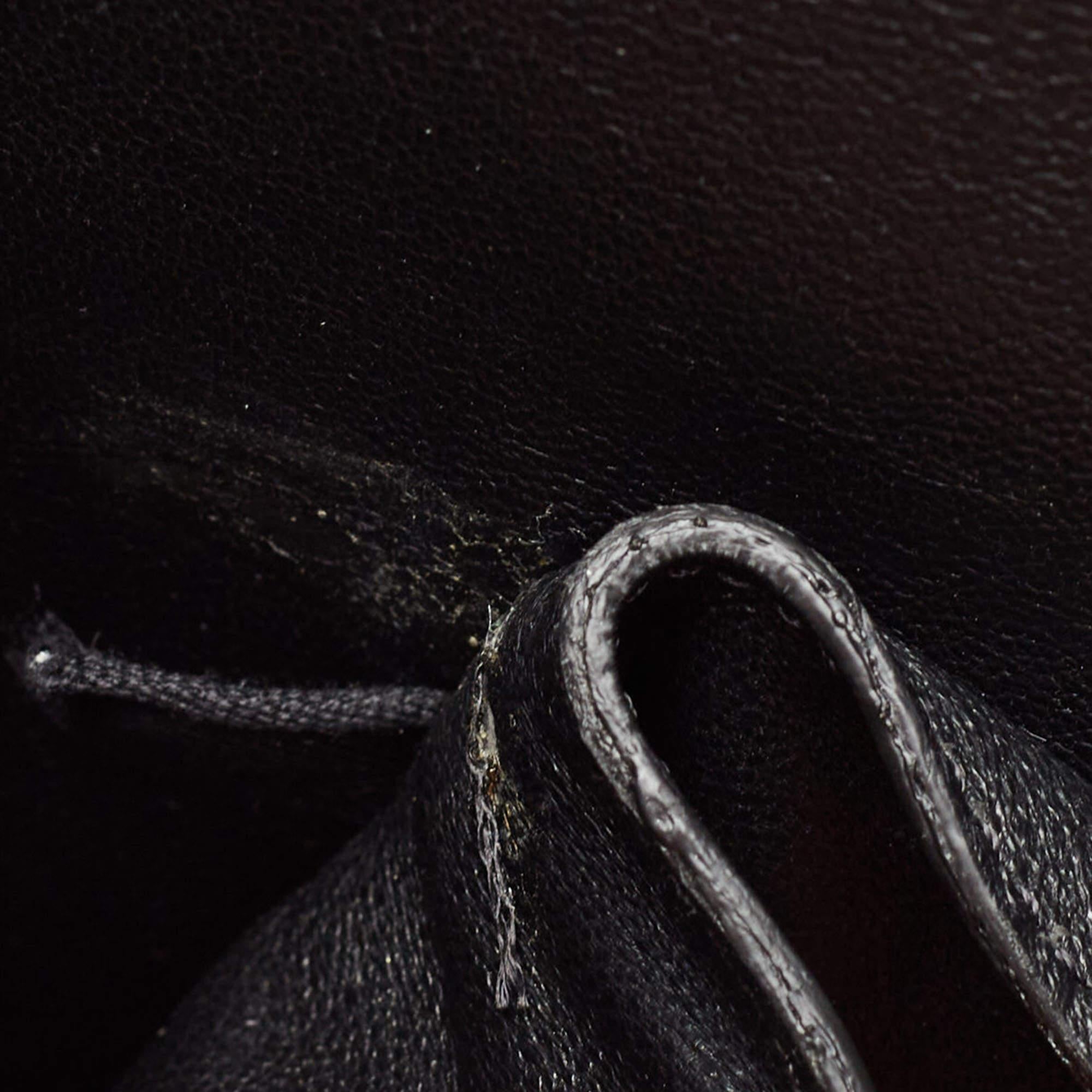 Celine Black/Grey Canvas and Leather Diamond Shoulder Bag 13