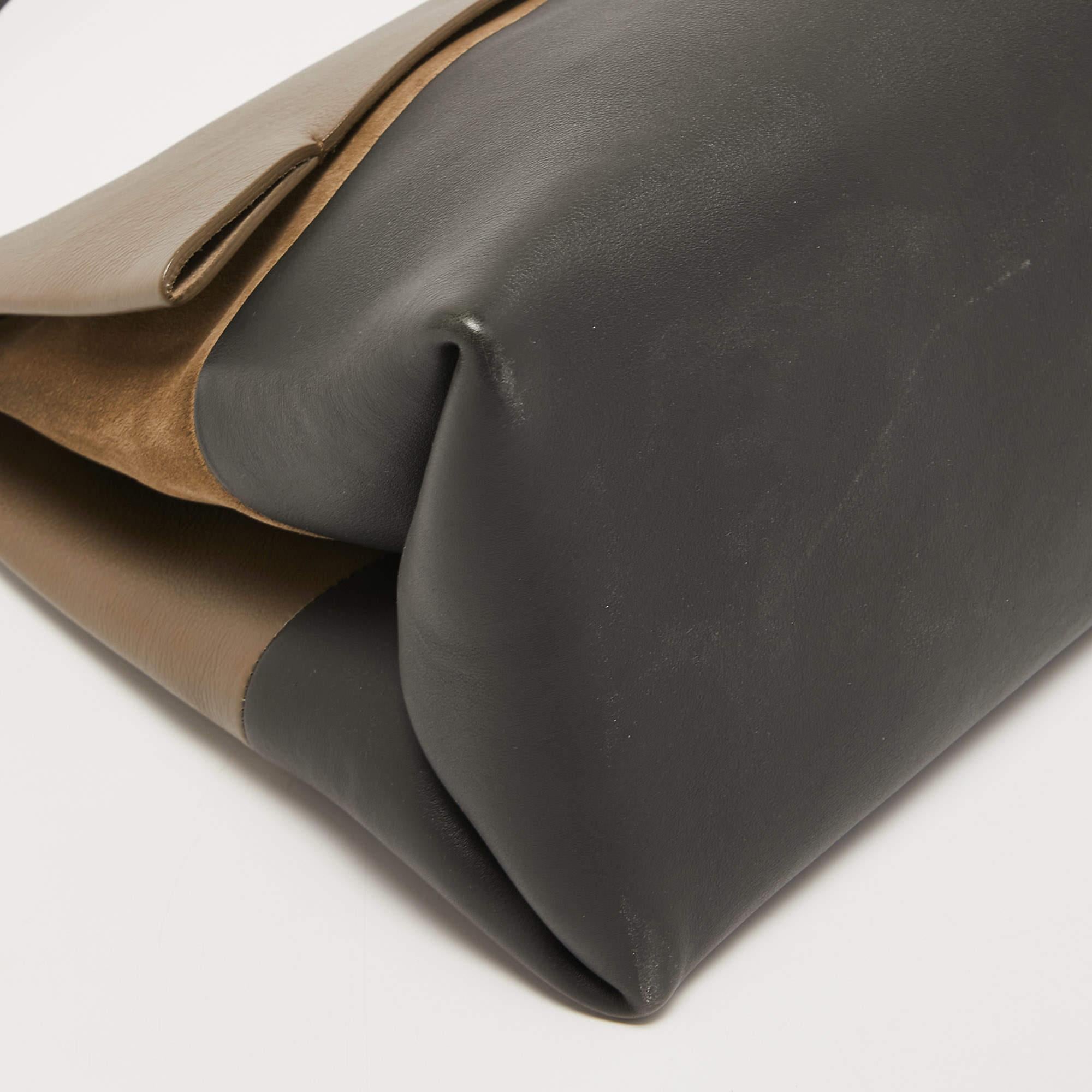 Celine Black/Grey Leather All Soft Shoulder Bag 6