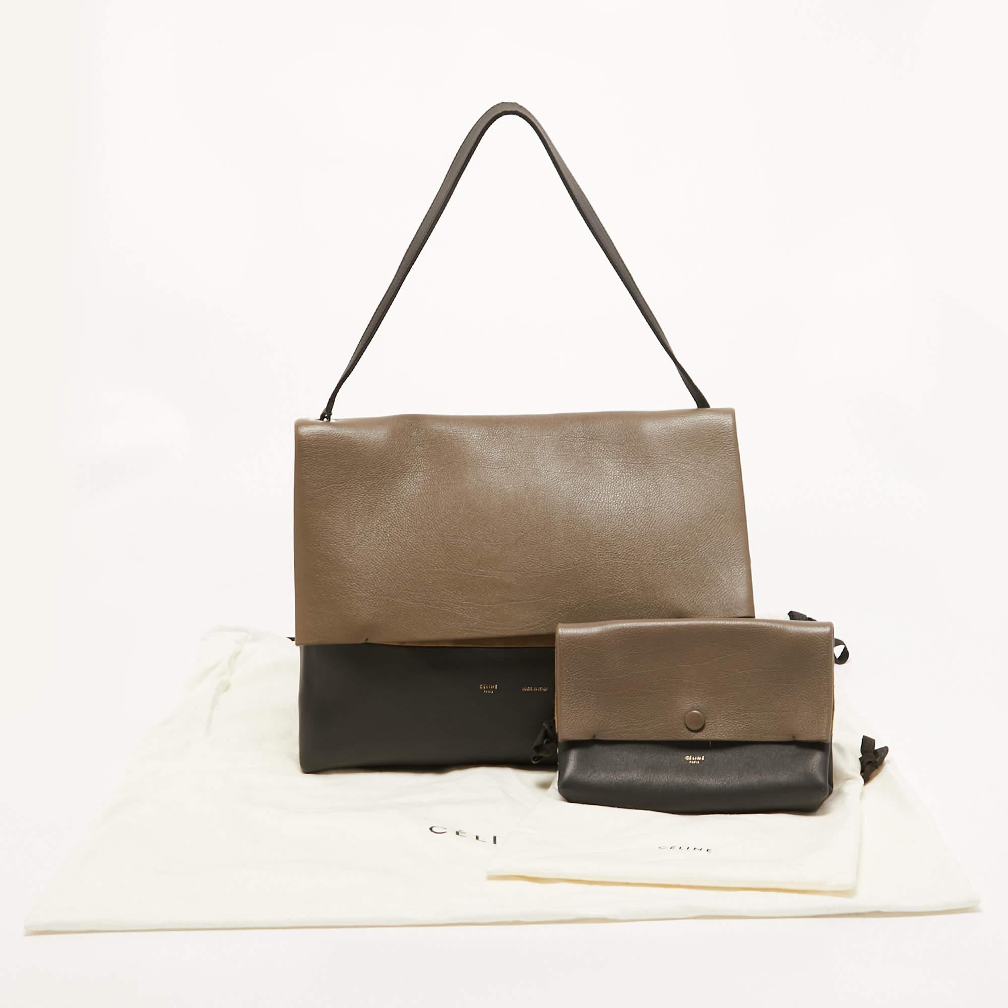 Celine Black/Grey Leather All Soft Shoulder Bag 8