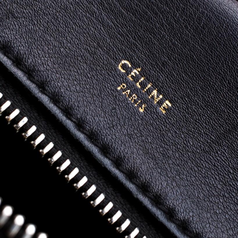 Celine Black/Grey Leather and Calf Hair Medium Edge Bag 6