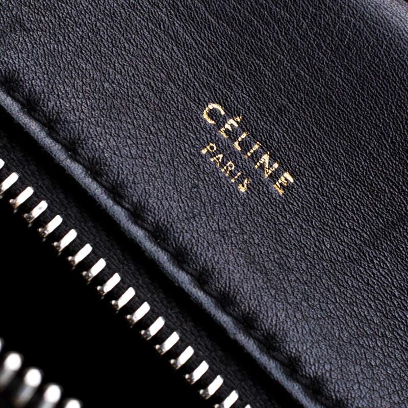 Women's Celine Black/Grey Leather and Calf Hair Medium Edge Top Handle Bag For Sale