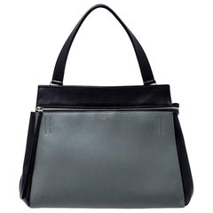 Celine Black/Grey Leather Medium Edge Bag