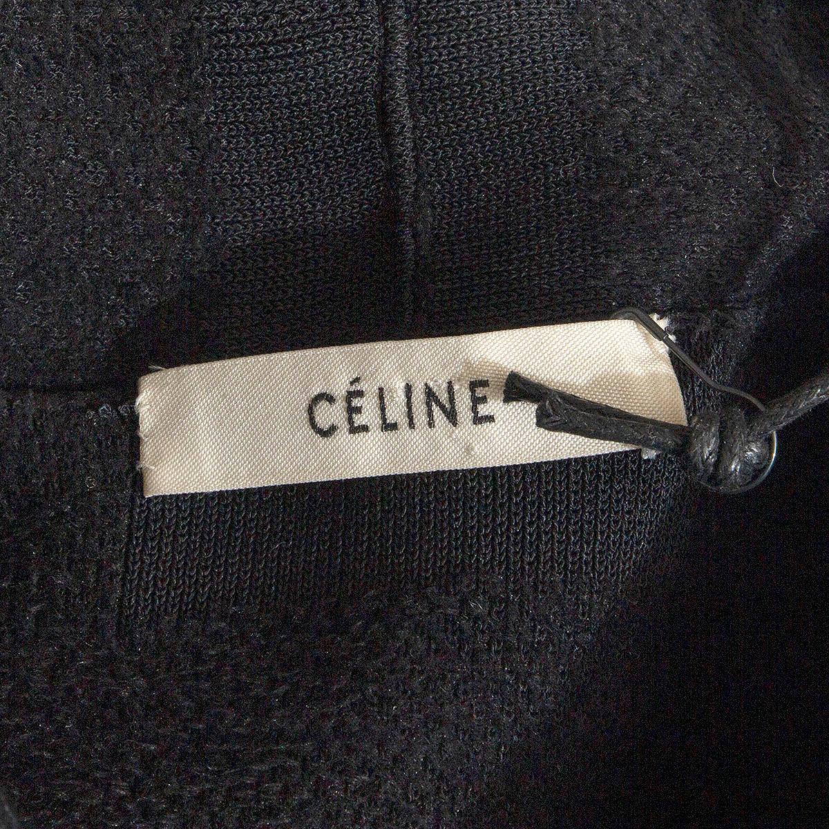 Céline - Robe en viscose noire et grise à col bénitier et manches longues, taille XS en vente 2