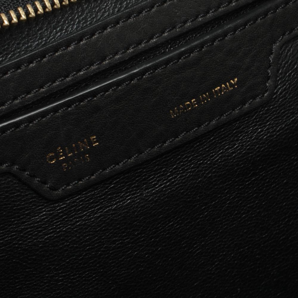 Celine Black/Khaki Leather and Suede Medium Trapeze Bag In Good Condition In Dubai, Al Qouz 2