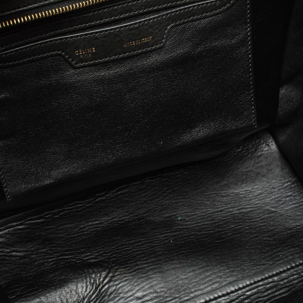 Celine Black/Khaki Leather and Suede Medium Trapeze Bag 1