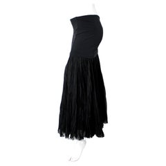 Celine Black Layered Pleated Maxi Skirt circa 2014