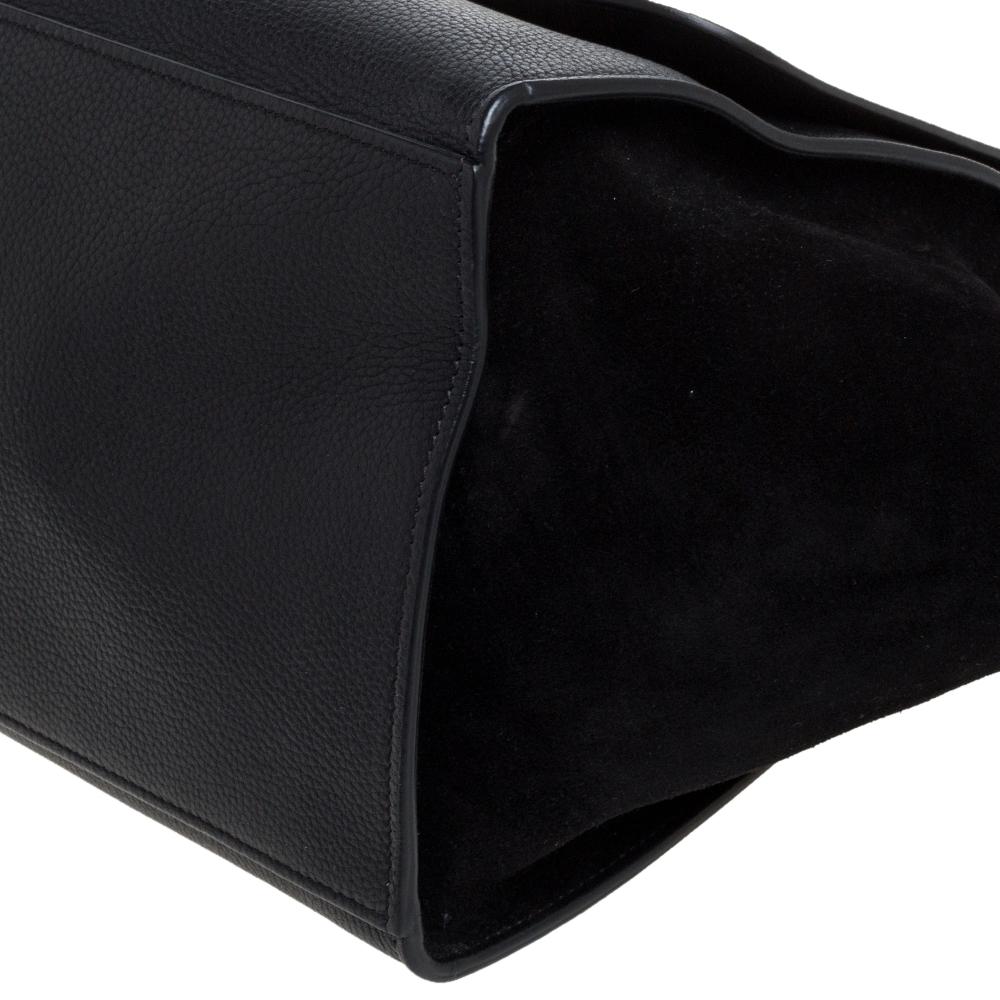 Celine Black Leather and Suede Medium Trapeze Bag 3