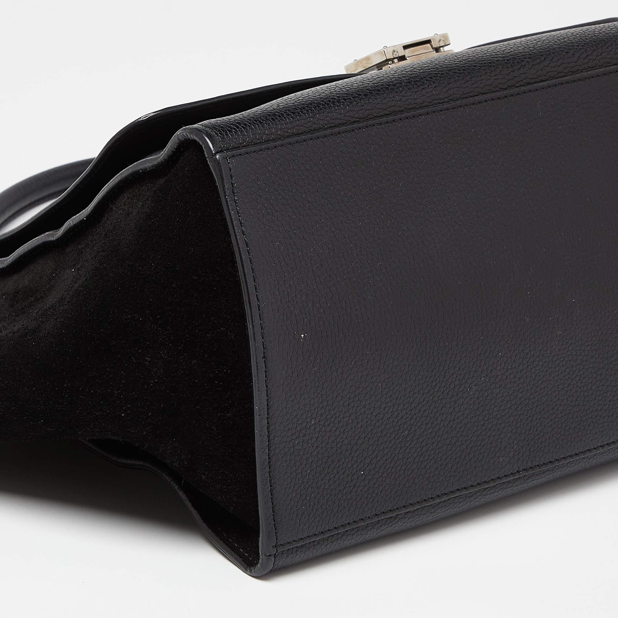 Celine Black Leather and Suede Medium Trapeze Bag 4