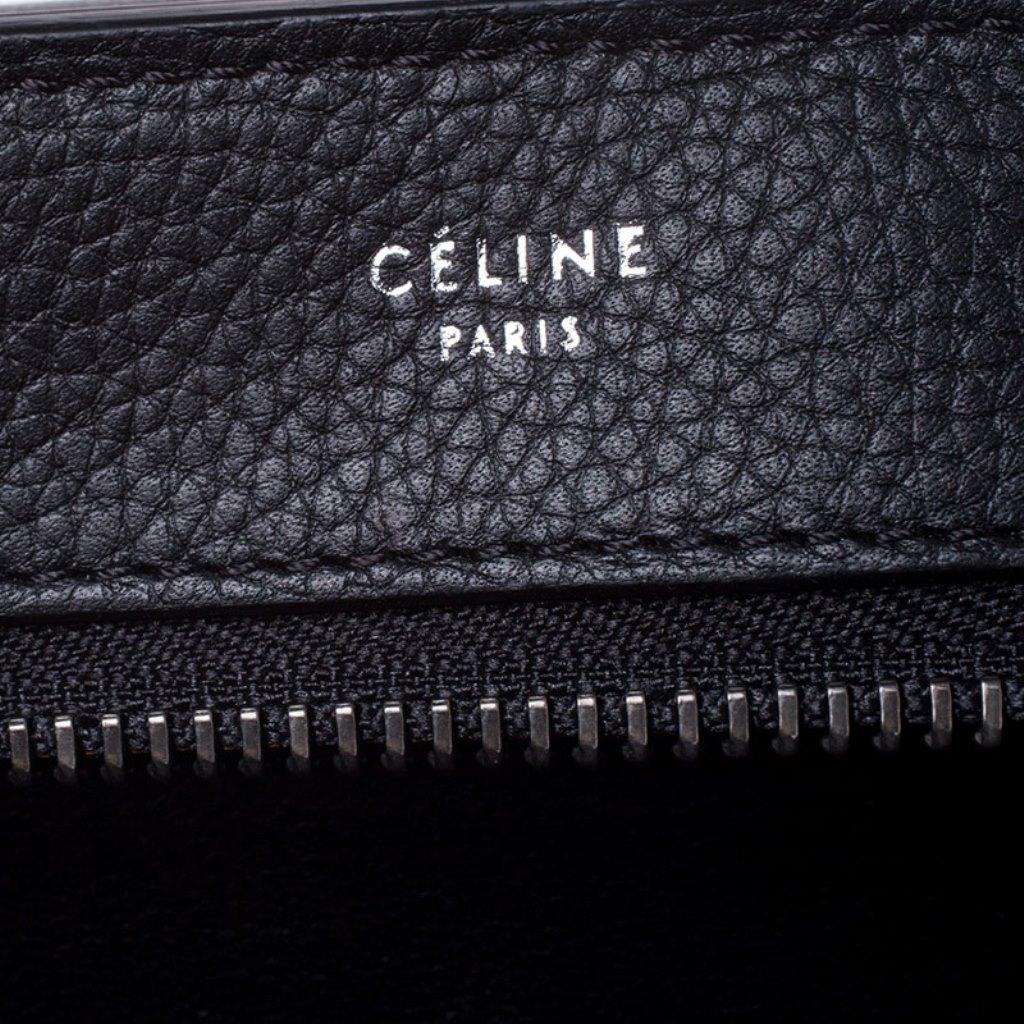 Celine Black Leather and Suede Small Trapeze Bag 5