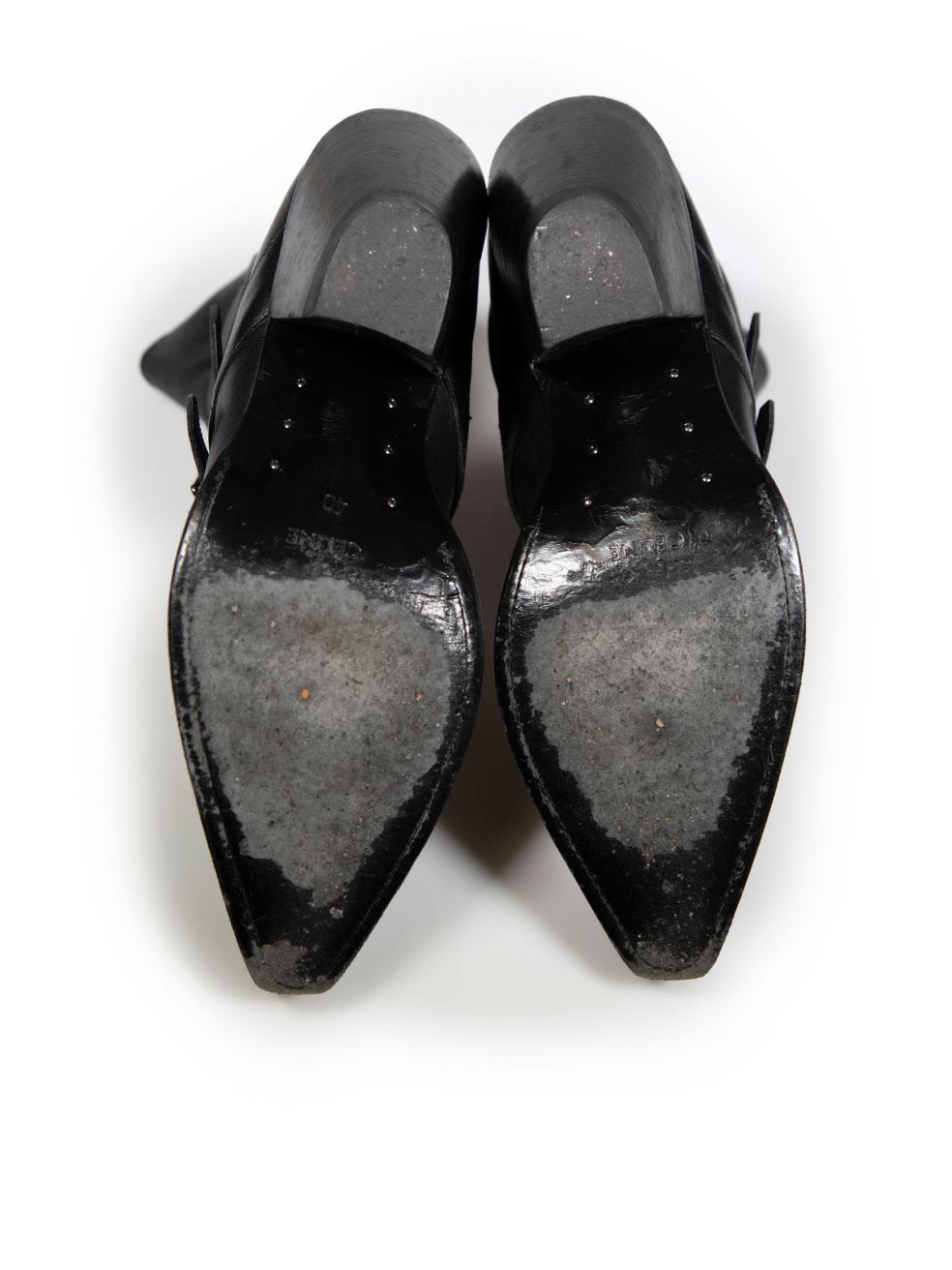 Women's Céline Black Leather Berlin Ankle Boots Size IT 40 For Sale