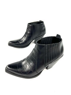 Celine Black Leather Bootie, Size 38