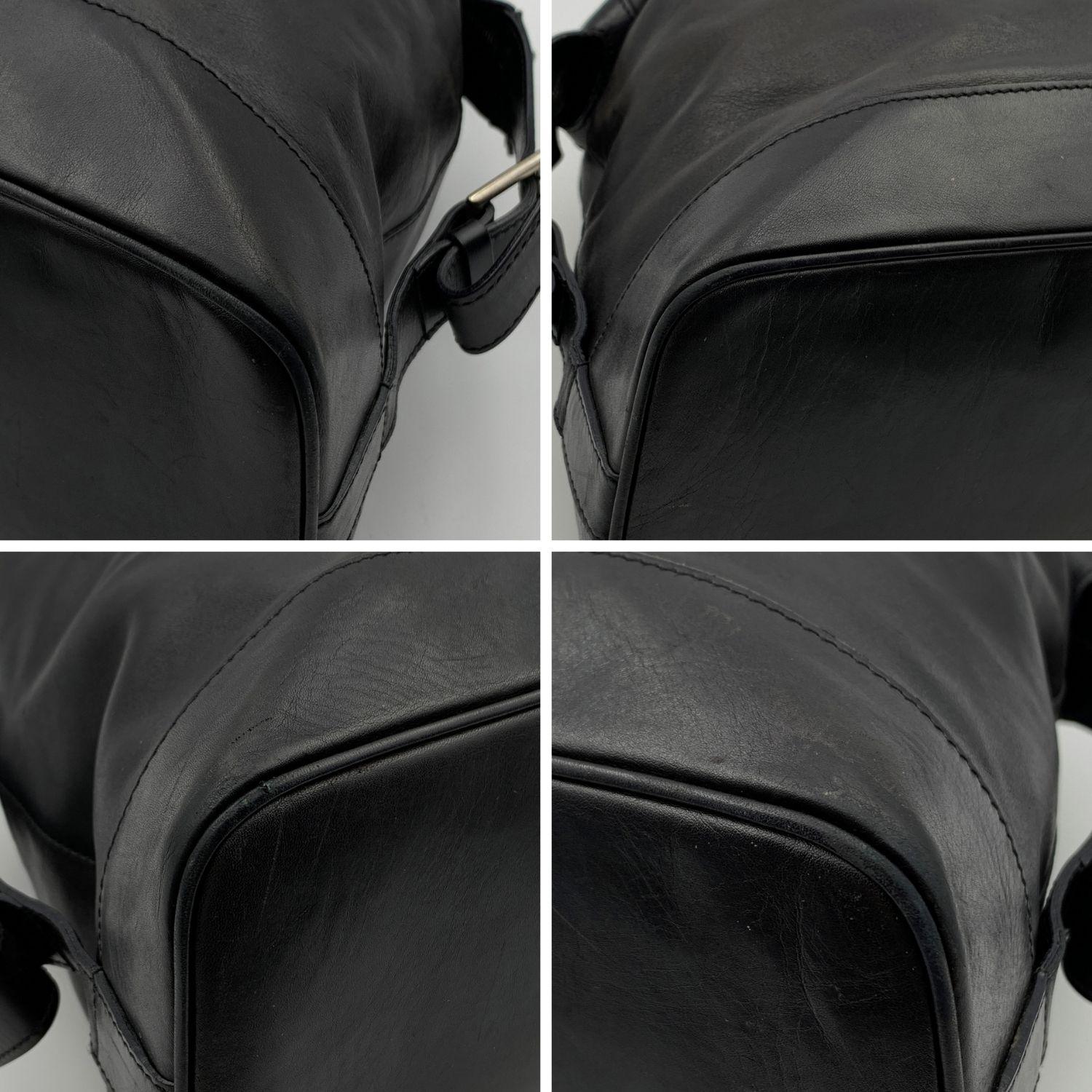 Celine Black Leather Bowling Bag Tote Satchel Handbag 3