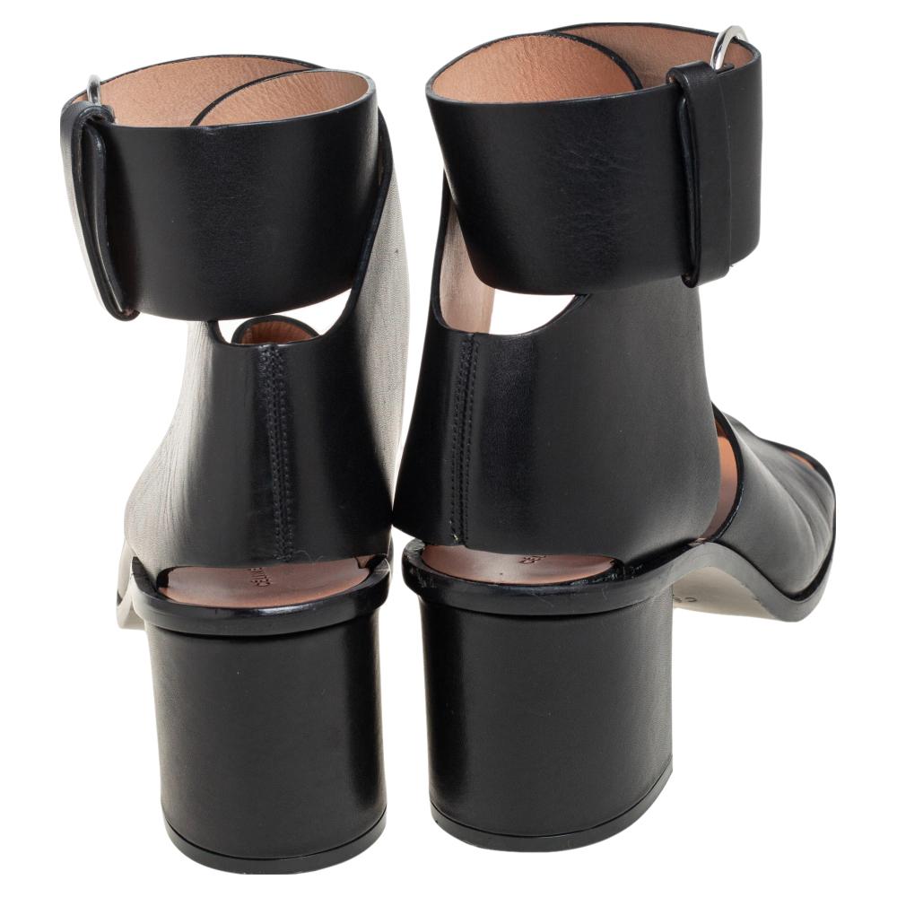 Celine Black Leather Buckle Ankle Strap Sandals Size 39.5 1