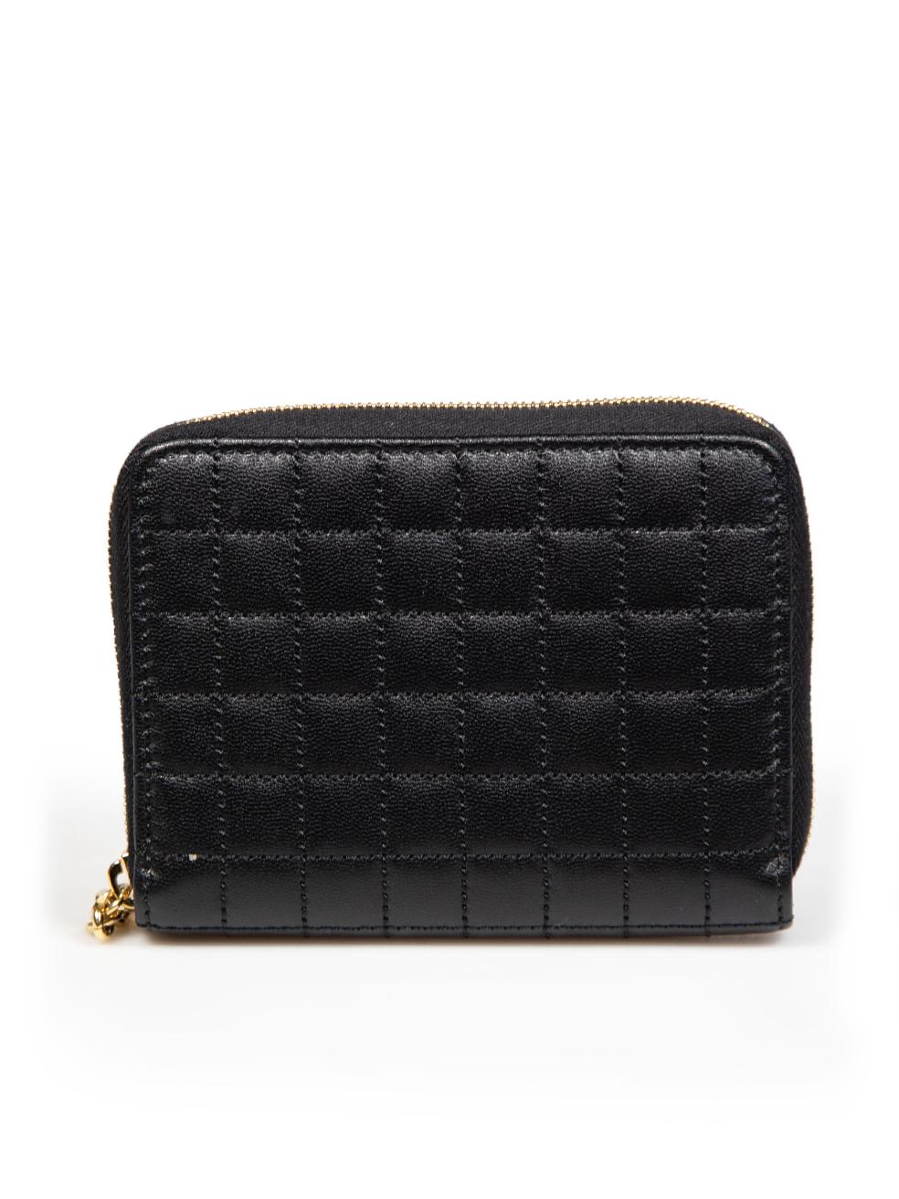 Céline Black Leather C Charm Quilted Wallet In Excellent Condition In London, GB