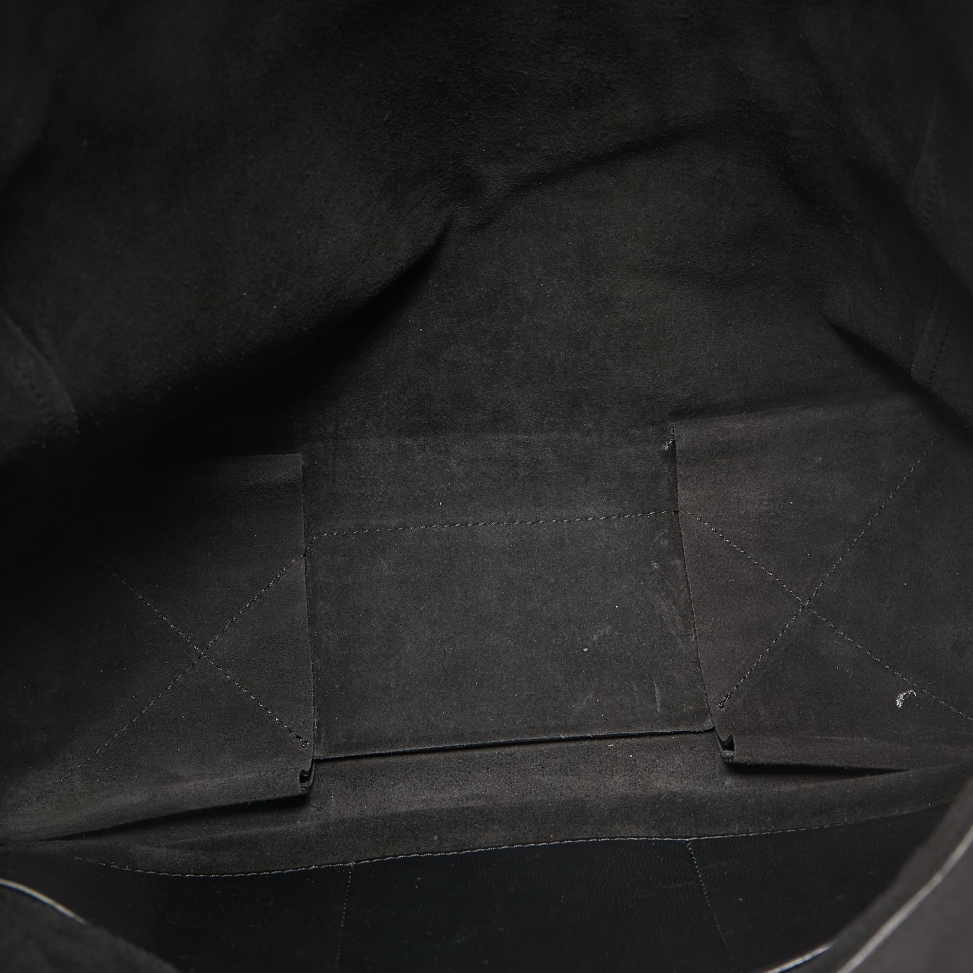 Celine Black Leather Cabas Fold Over Clutch 6