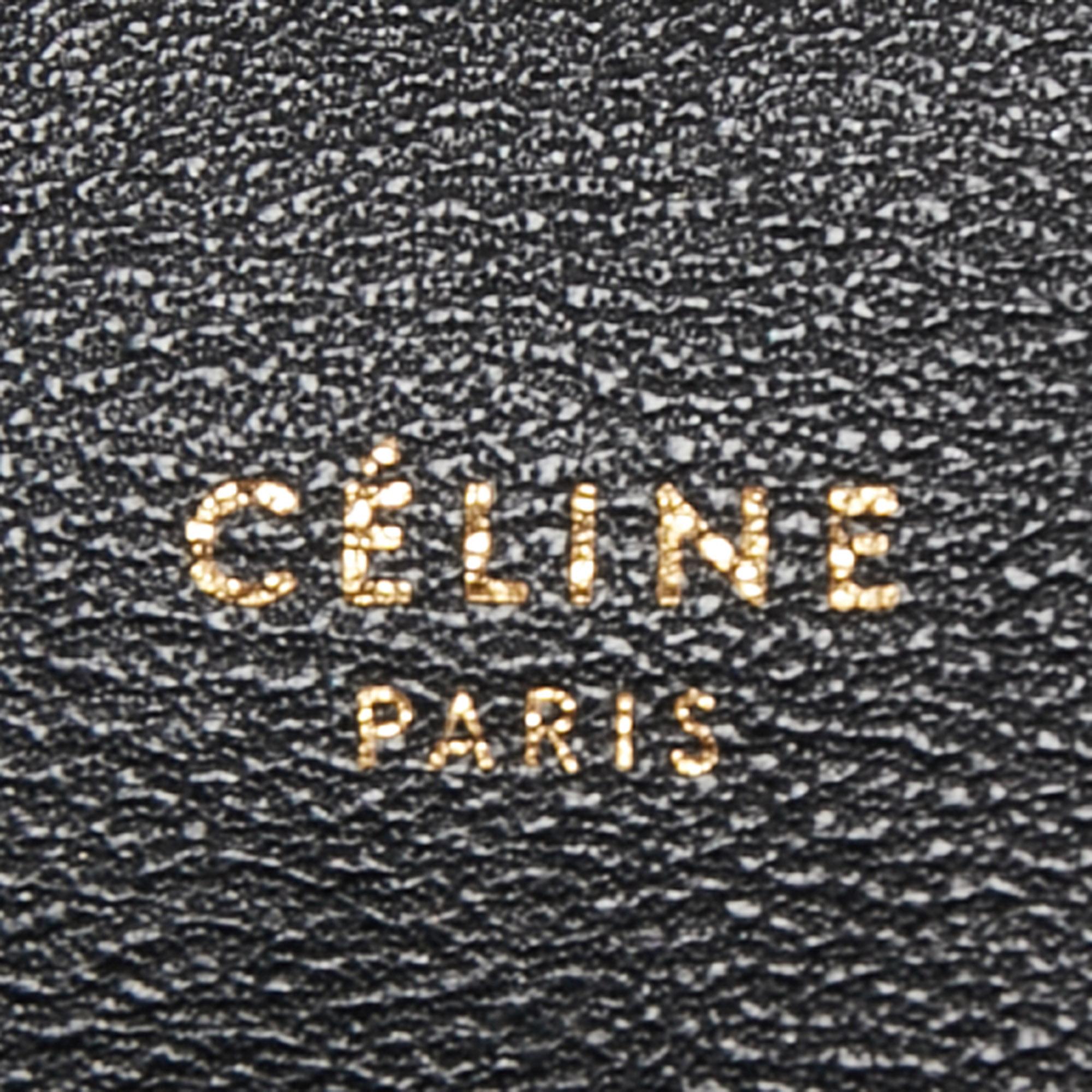 Celine Black Leather Cabas Fold Over Clutch 7