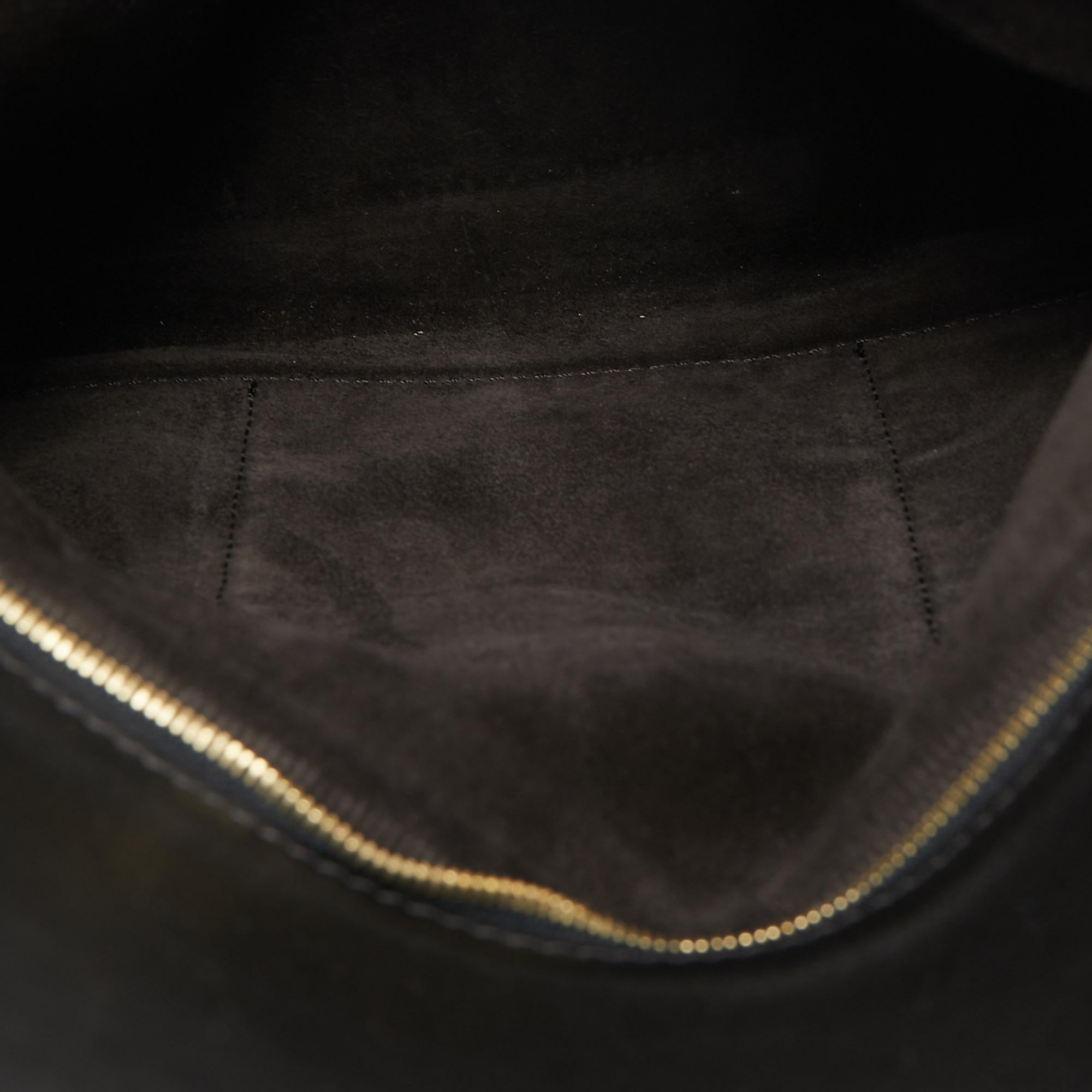 Celine Black Leather Cabas Fold Over Clutch 2