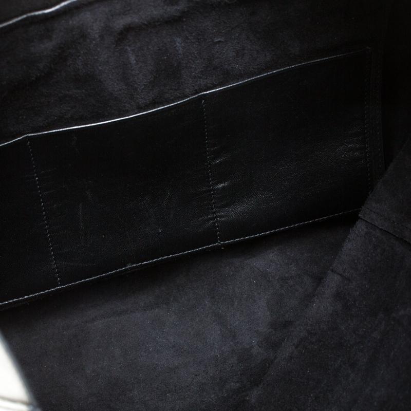 Celine Black Leather Cabas Fold-Over Clutch 1