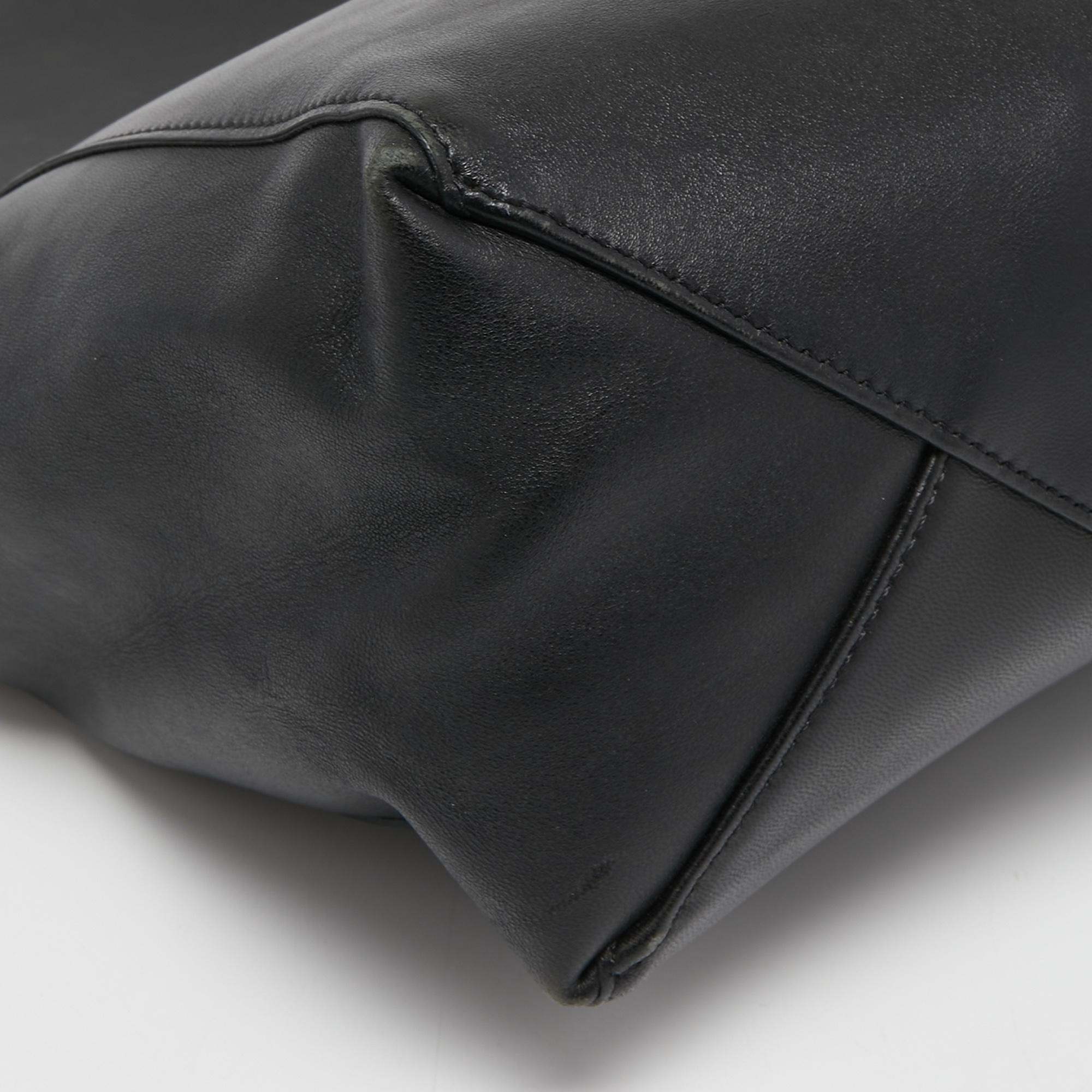 Celine Black Leather Cabas Fold Over Clutch 3