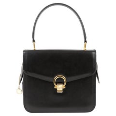 Celine Black Leather Caleche Hand Bag