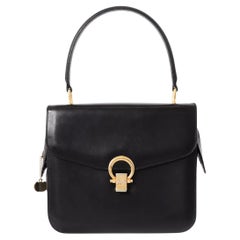 Celine Black Leather Caleche Hand Bag