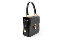Celine Black Leather Caleche Hand Bag