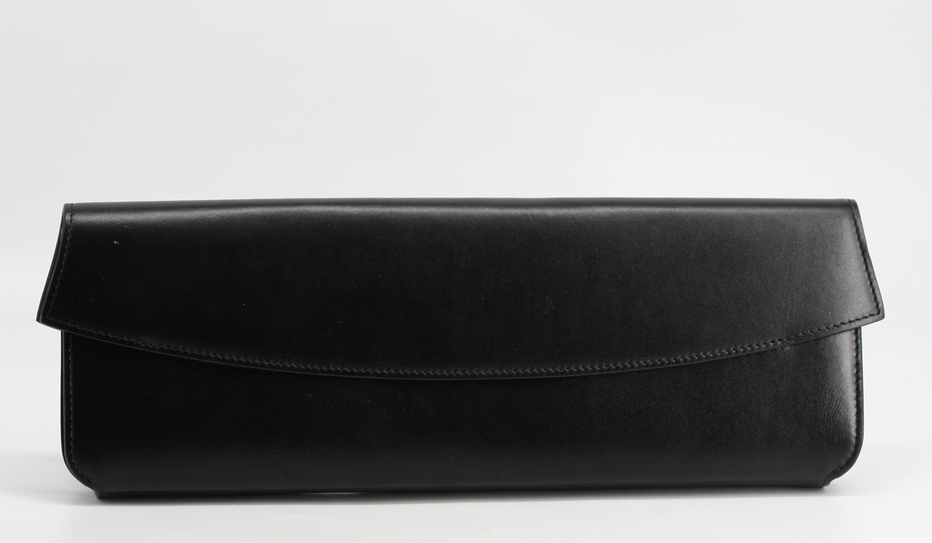 Pochette en cuir noir de Celine en vente 2