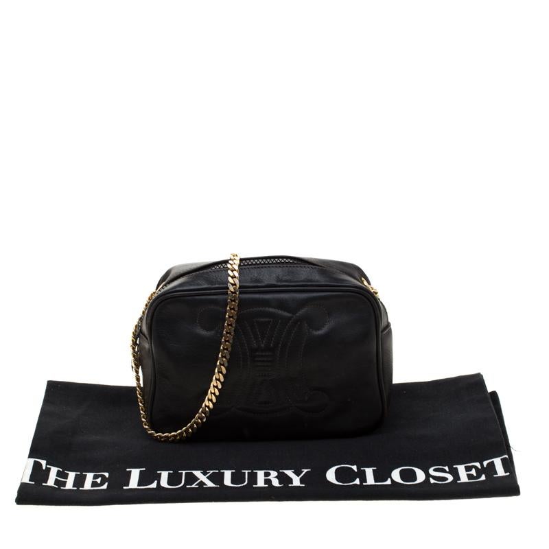 Celine Black Leather Crossbody Bag 5