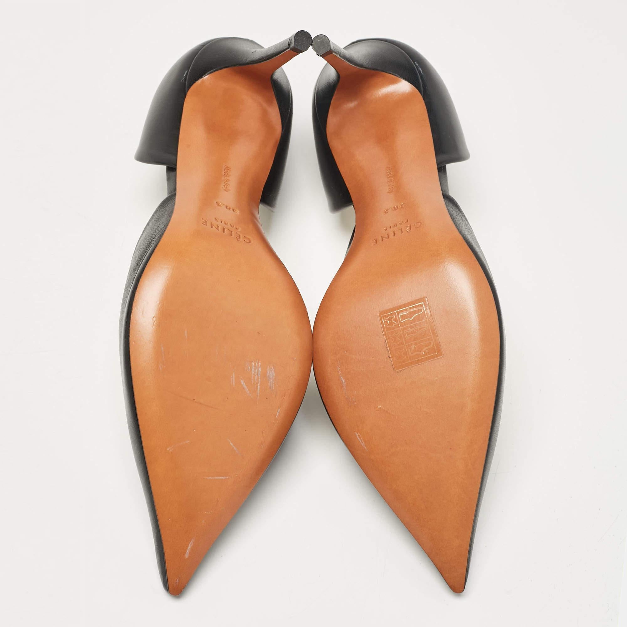 Celine Black Leather D'orsay Pumps Size 38.5 2
