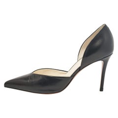 Celine Black Leather D'orsay Pumps Size 38.5
