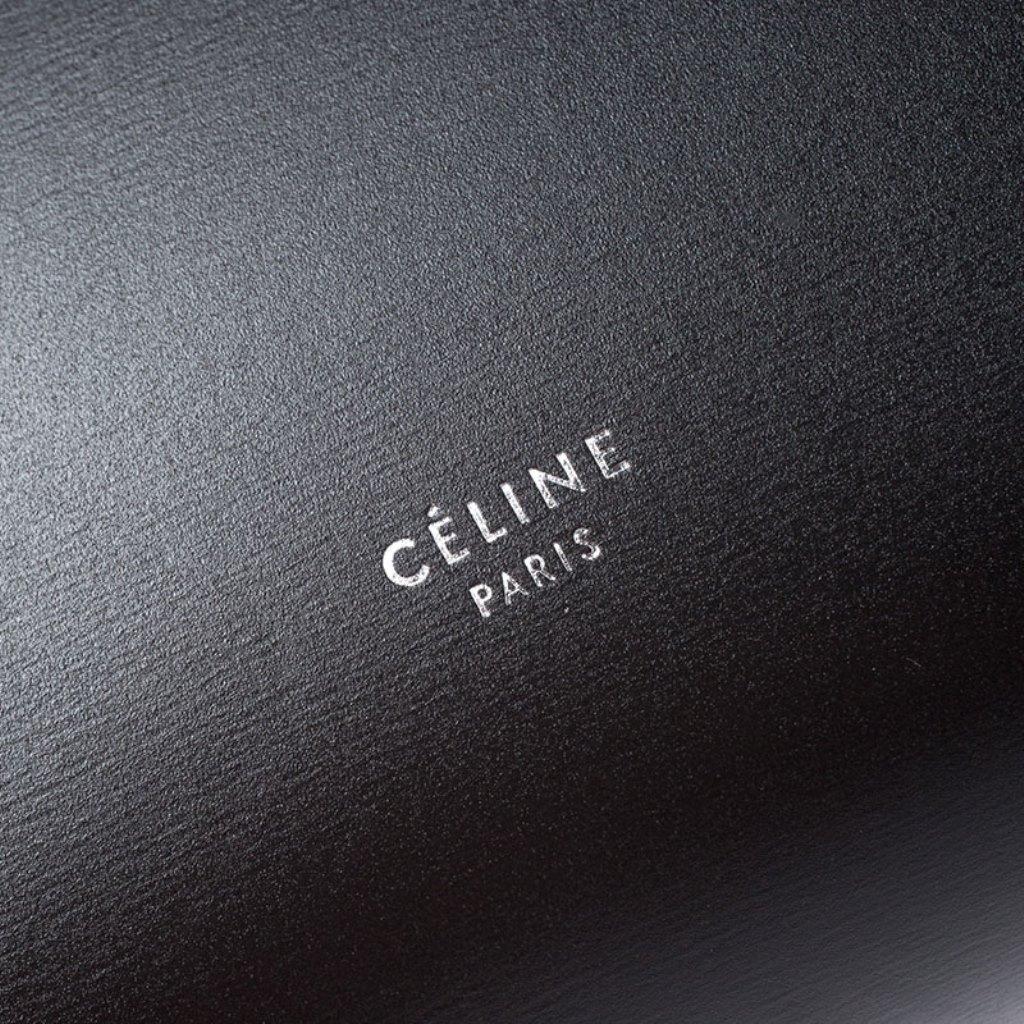 Celine Black Leather Flap Top Handle Bag 6