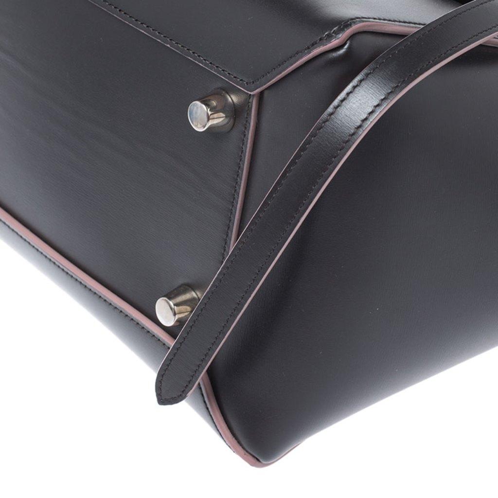 Celine Black Leather Flap Top Handle Bag 2