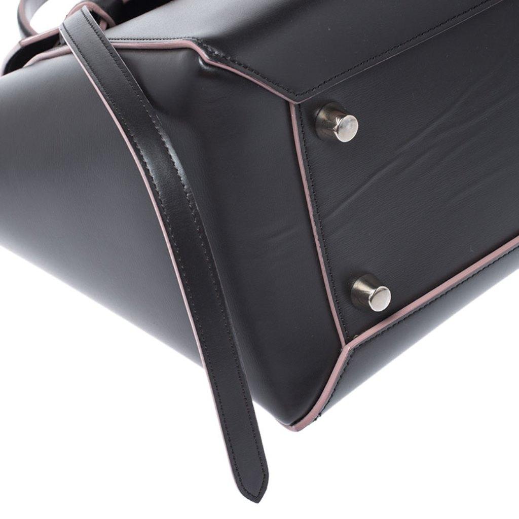 Celine Black Leather Flap Top Handle Bag 3
