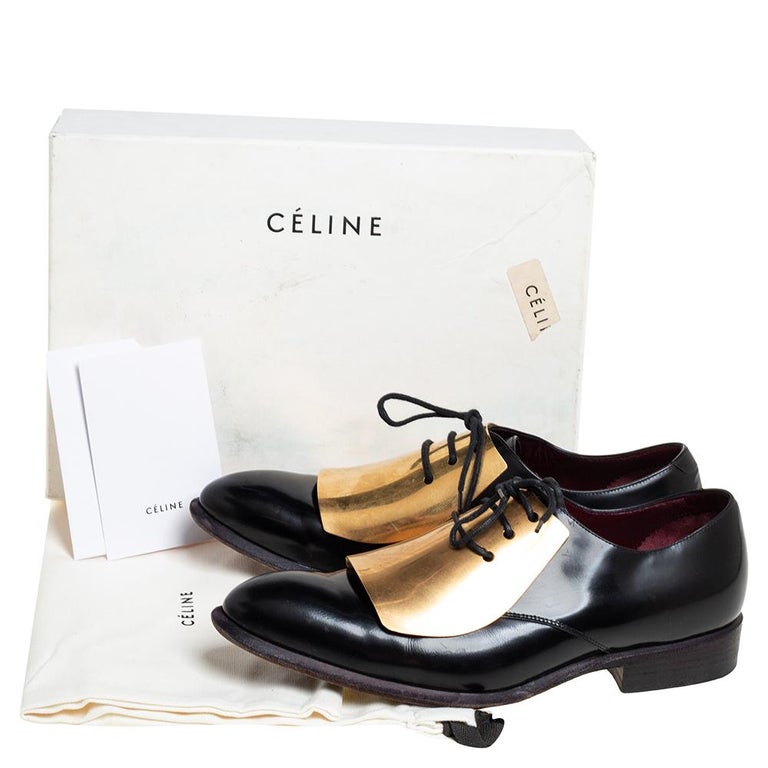 Celine Black Leather Brogue Oxfords with Gold Accents Celine oxfords - Gem main image 2