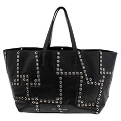 Celine Schwarz Leder Tülle Cabas Tote