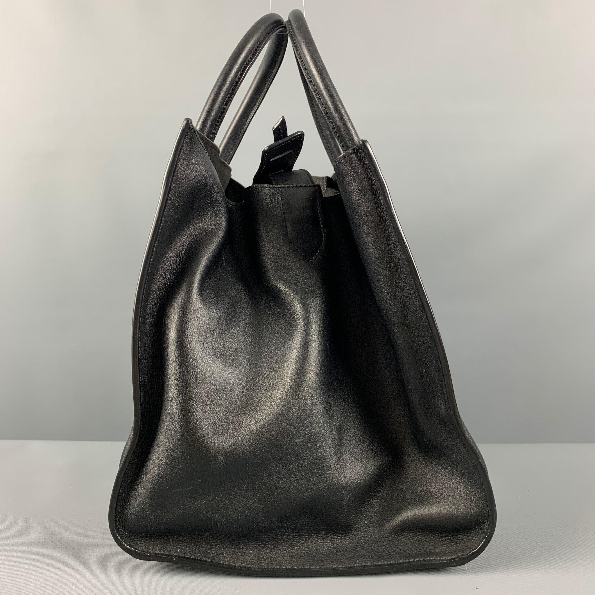 CELINE Black Leather Handbag Handbag For Sale 2