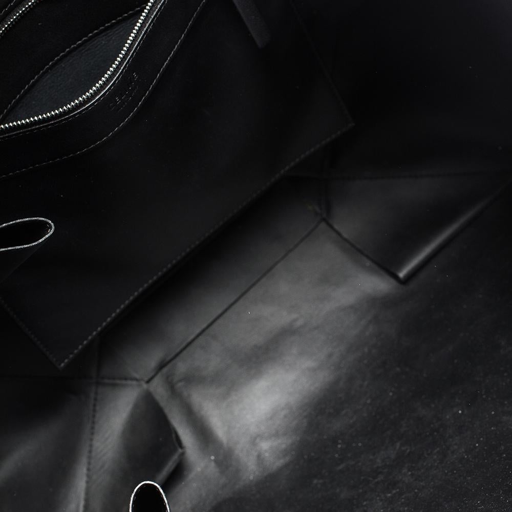 Celine Black Leather Horizontal Zip Cabas Tote 1