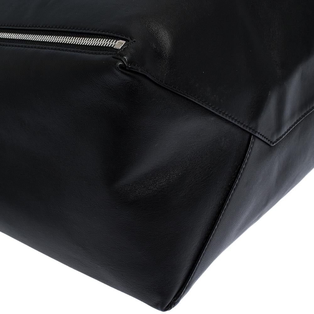 Celine Black Leather Horizontal Zip Cabas Tote 2