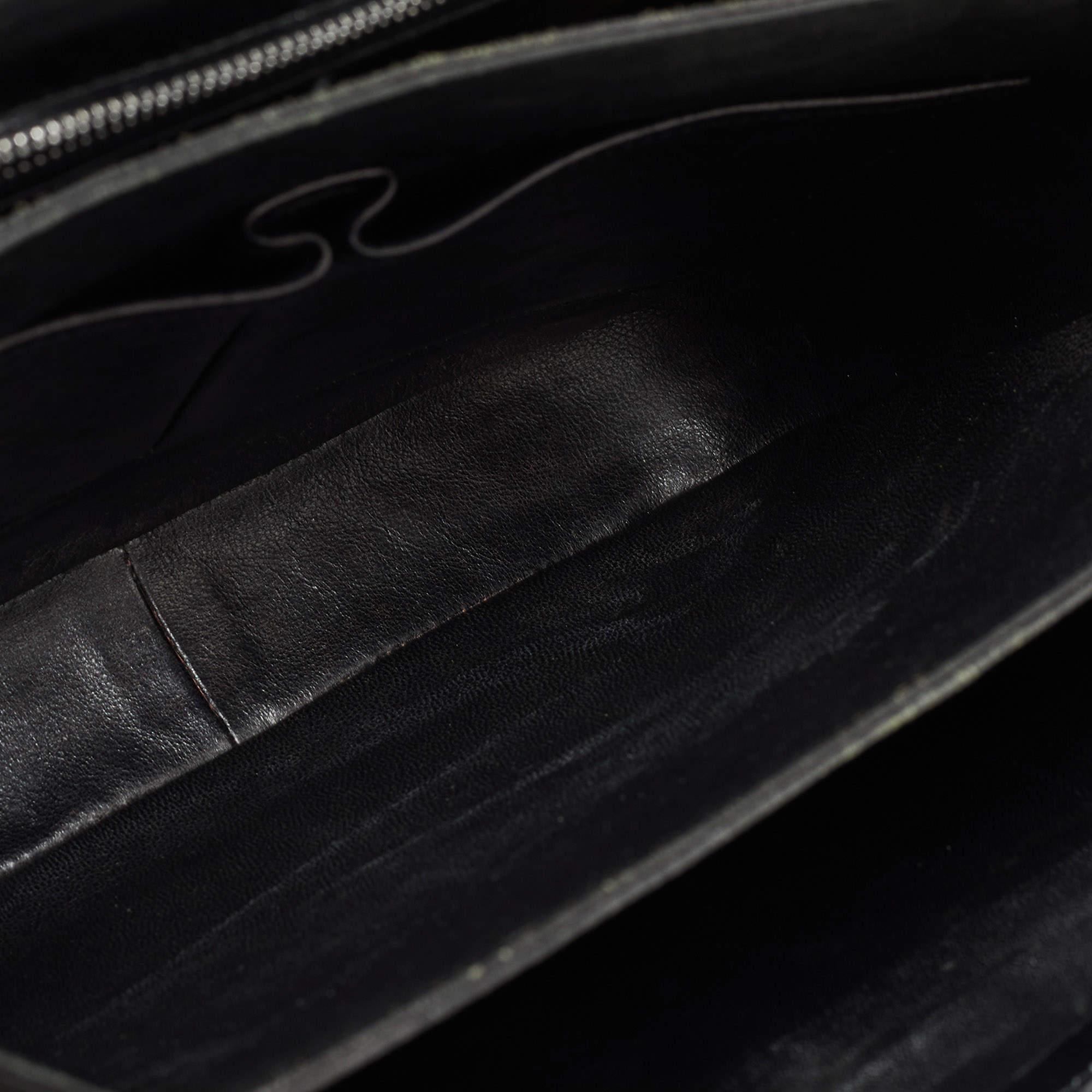 Celine Black Leather Horse Carriage Logo Shoulder Bag 11