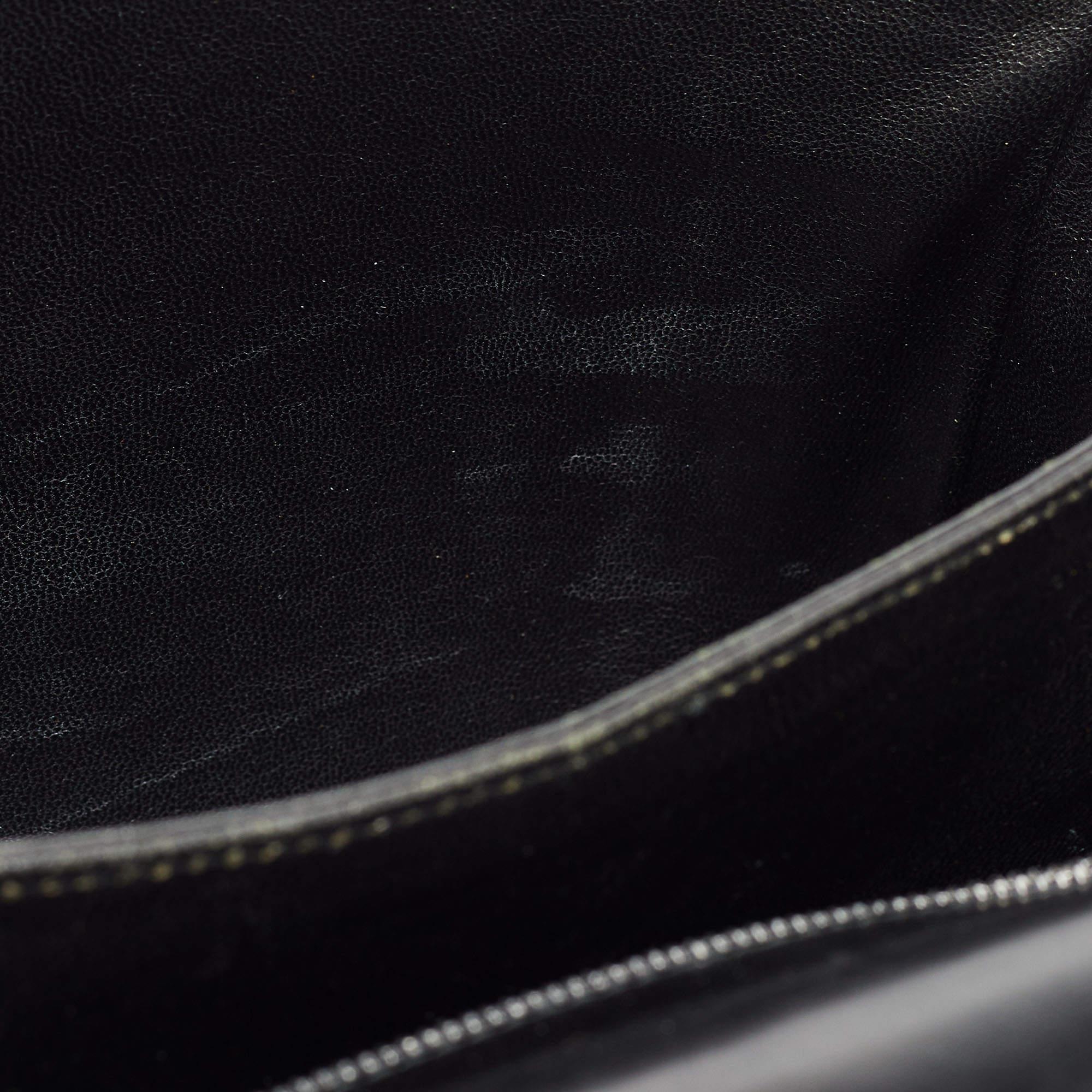 Celine Black Leather Horse Carriage Logo Shoulder Bag 13